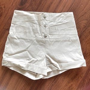 High Waist Khaki Shorts